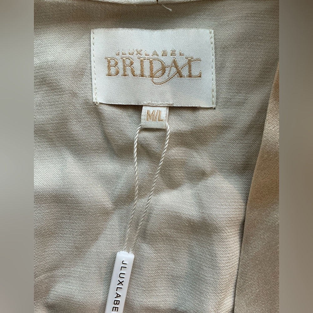 JLUXLABEL Always & Forever Satin Robe | Beige | Size Medium/Large - Picture 11 of 14